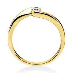 Solitär Ring Damenring aus 750 Gold Gelbgold mit Diamant Brillant 0,15 Ct.