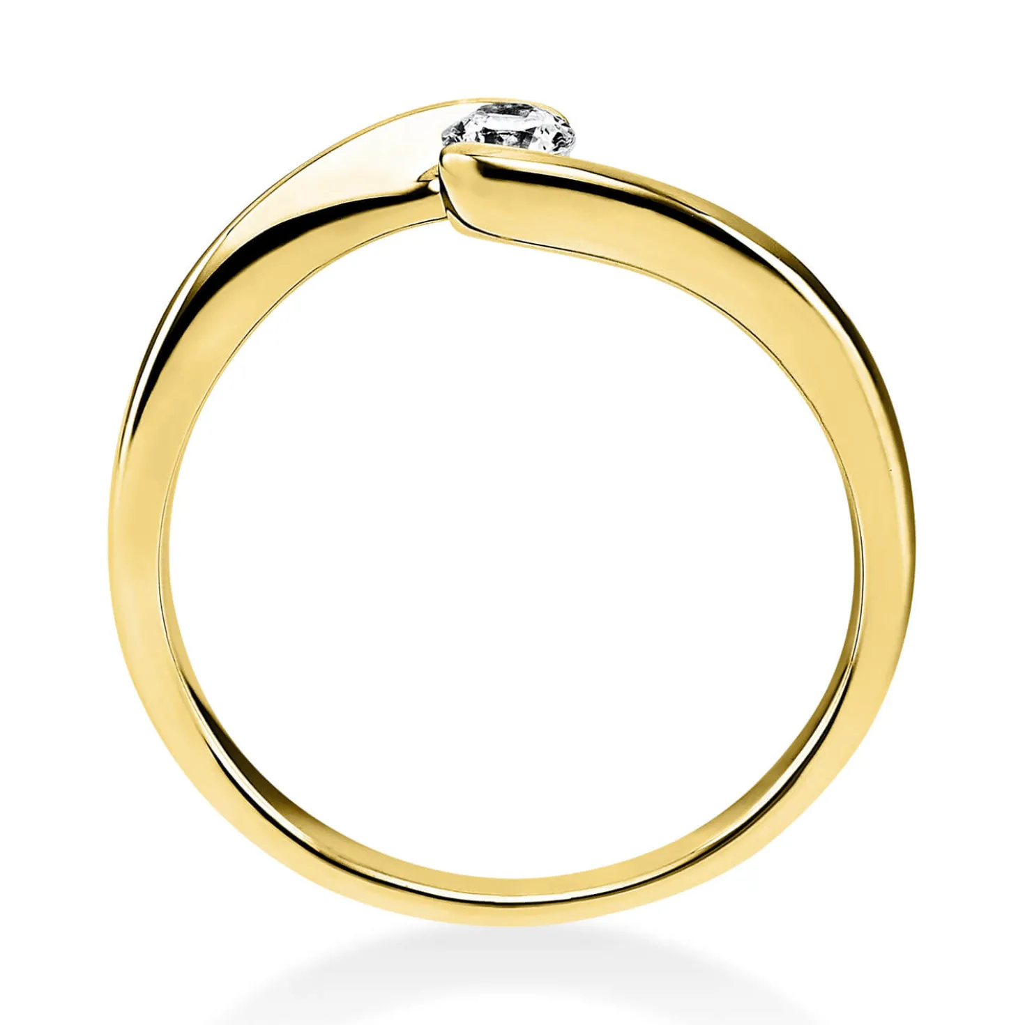 Solitär Ring Damenring aus 585 Gold Gelbgold mit Diamant Brillant 0,15 Ct.