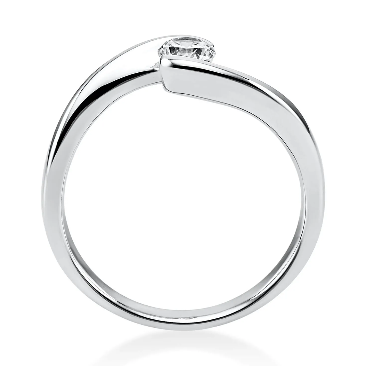 Solitär Ring Damenring aus 750 Gold Weißgold mit Diamant Brillant 0,25 Ct.