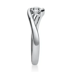 Solitär Ring Damenring aus 585 Gold Weißgold mit Diamant Brillant 0,25 Ct.