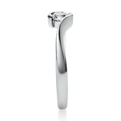 Solitär Ring Damenring aus 750 Gold Weißgold mit Diamant Brillant 0,25 Ct.