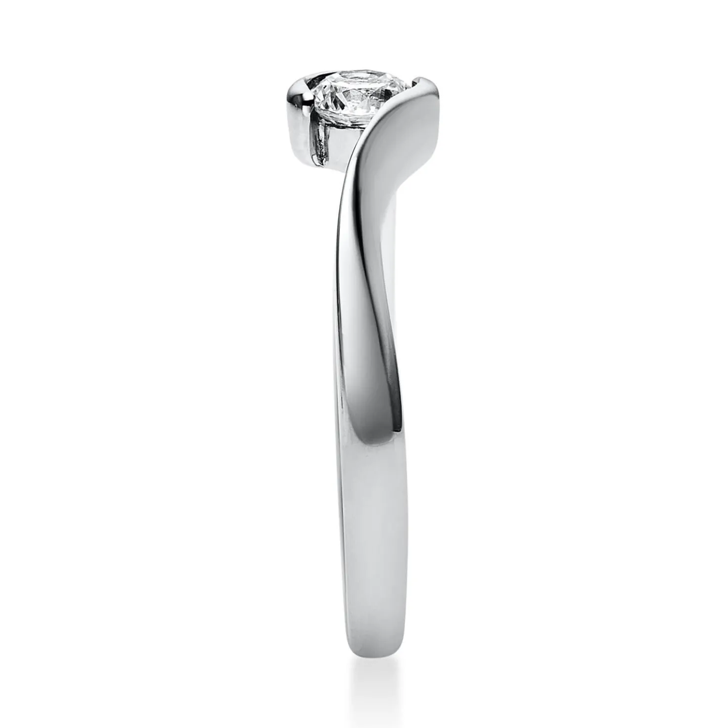 Solitär Ring Damenring aus 750 Gold Weißgold mit Diamant Brillant 0,25 Ct.