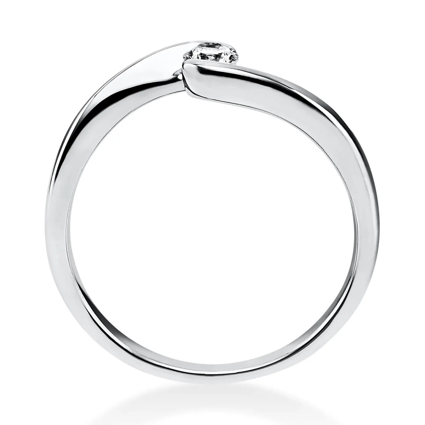 Solitär Ring Damenring aus 585 Gold Weißgold mit Diamant Brillant 0,15 Ct.