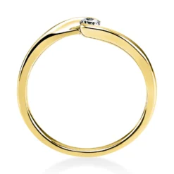 Solitär Ring Damenring aus 750 Gold Gelbgold mit Diamant Brillant 0,10 Ct.