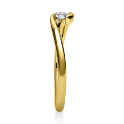 Solitär Ring Damenring aus 750 Gold Gelbgold mit Diamant Brillant 0,10 Ct.