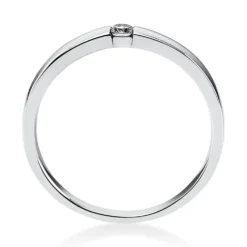Solitär Ring Damenring aus 585 Gold Weißgold mit Diamant Brillant 0,06 Ct.