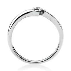 Solitär Ring Damenring aus 750 Gold Weißgold mit Diamant Brillant 0,15 Ct.