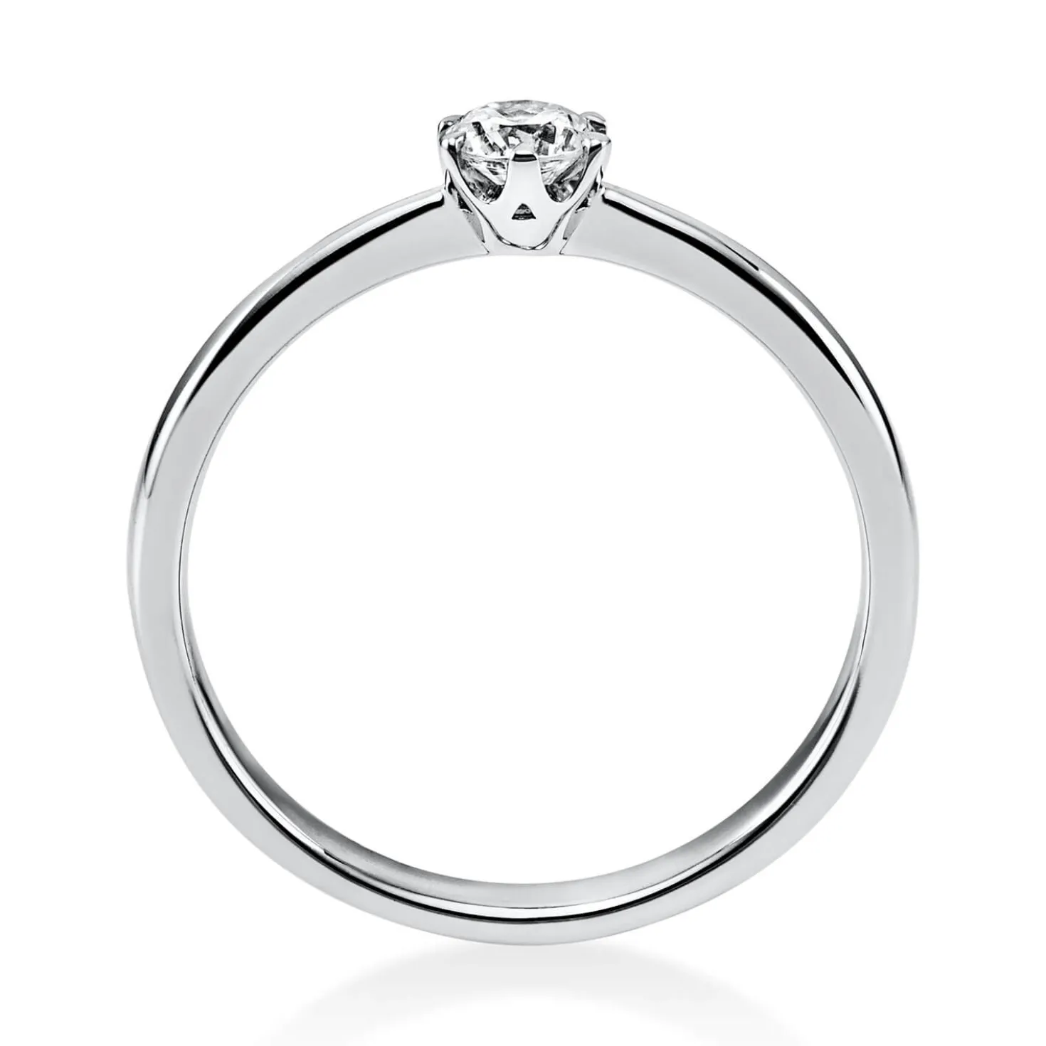 Solitär Ring Damenring aus 950 Platin mit Diamant Brillant 0,20 Ct. 6er-Krappe