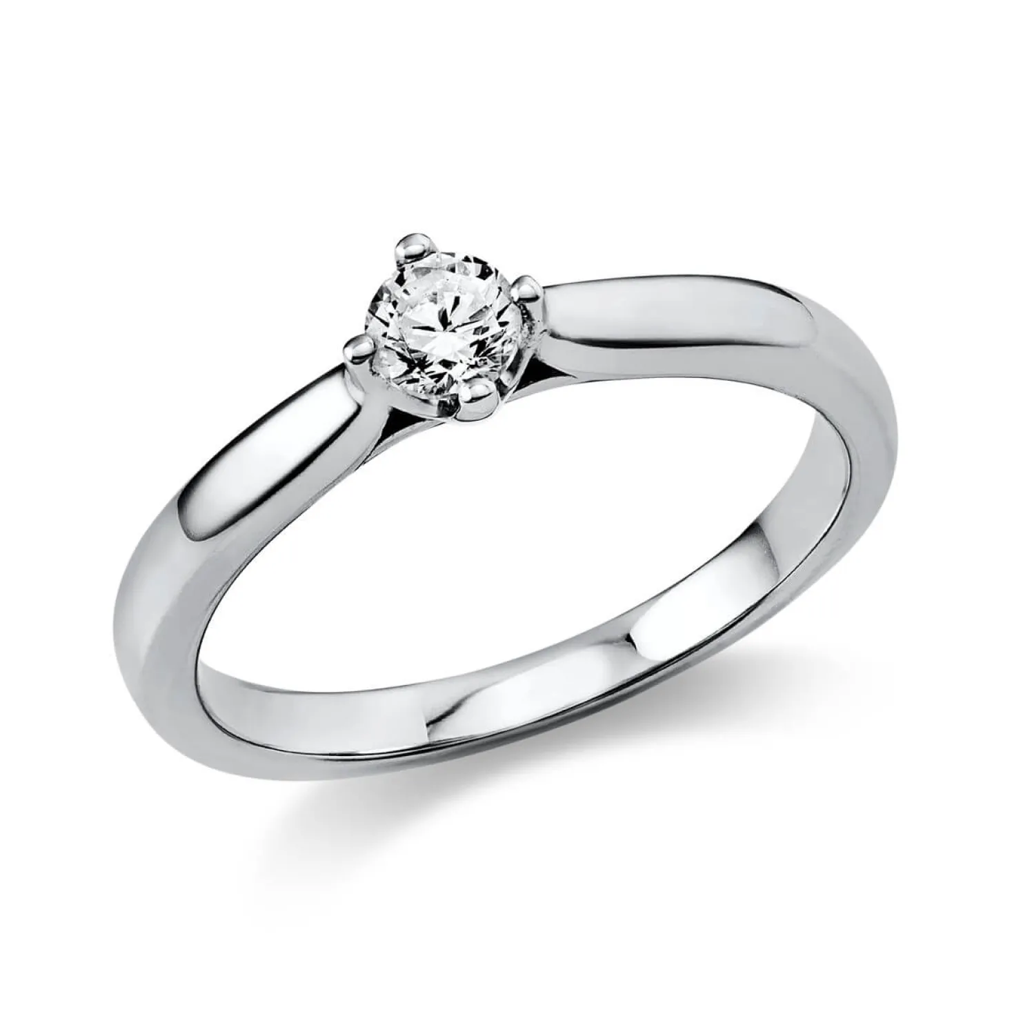 Solitär Ring Damenring aus 950 Platin mit Diamant Brillant 0,20 Ct. 4er-Krappe