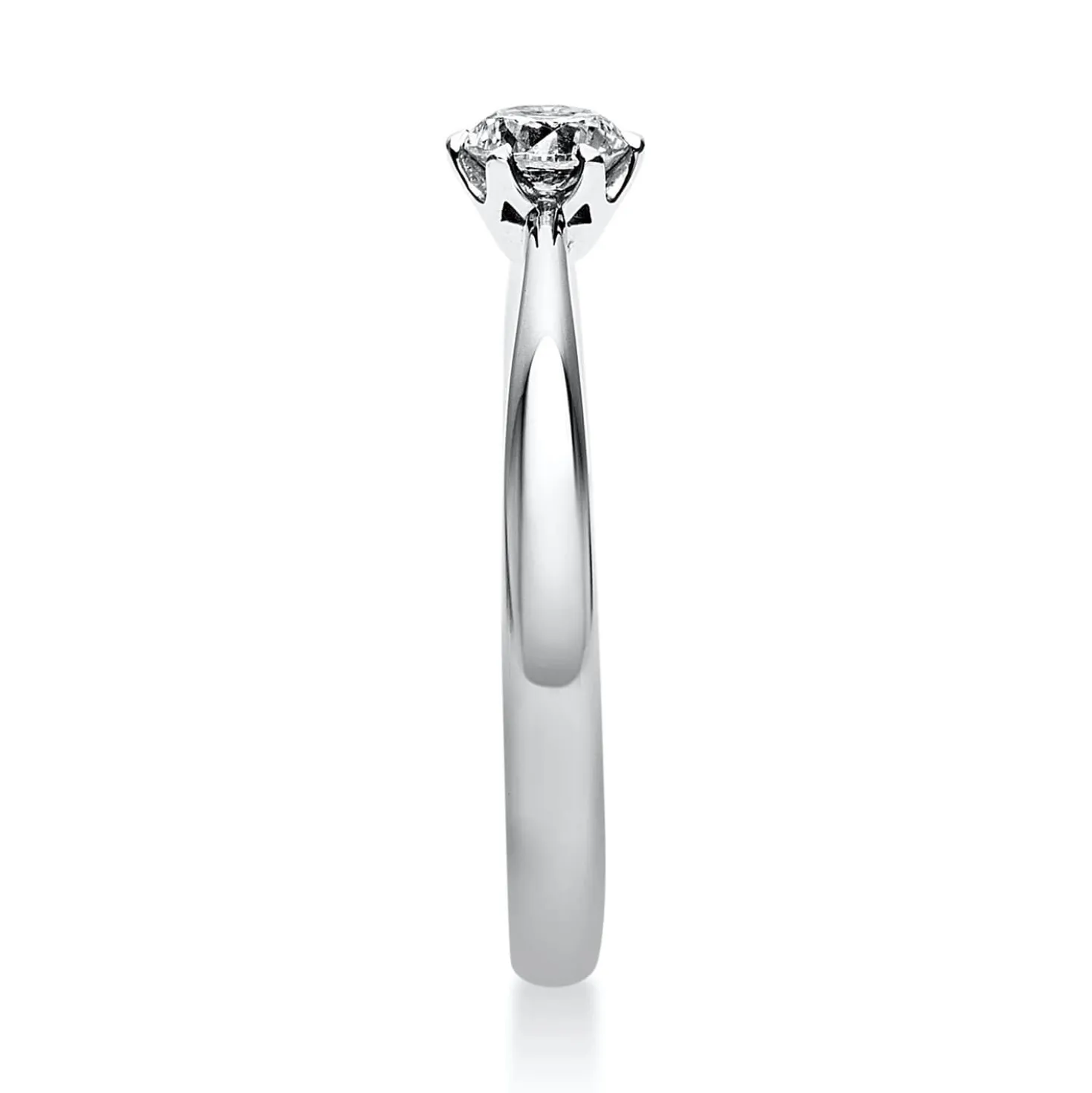 Solitär Ring Damenring aus 950 Platin mit Diamant Brillant 0,25 Ct 6er-Krappe