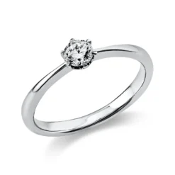 Solitär Ring Damenring aus 950 Platin mit Diamant Brillant 0,25 Ct 6er-Krappe