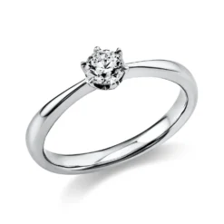 Solitär Ring Damenring aus 950 Platin mit Diamant Brillant 0,30 Ct. 6er-Krappe