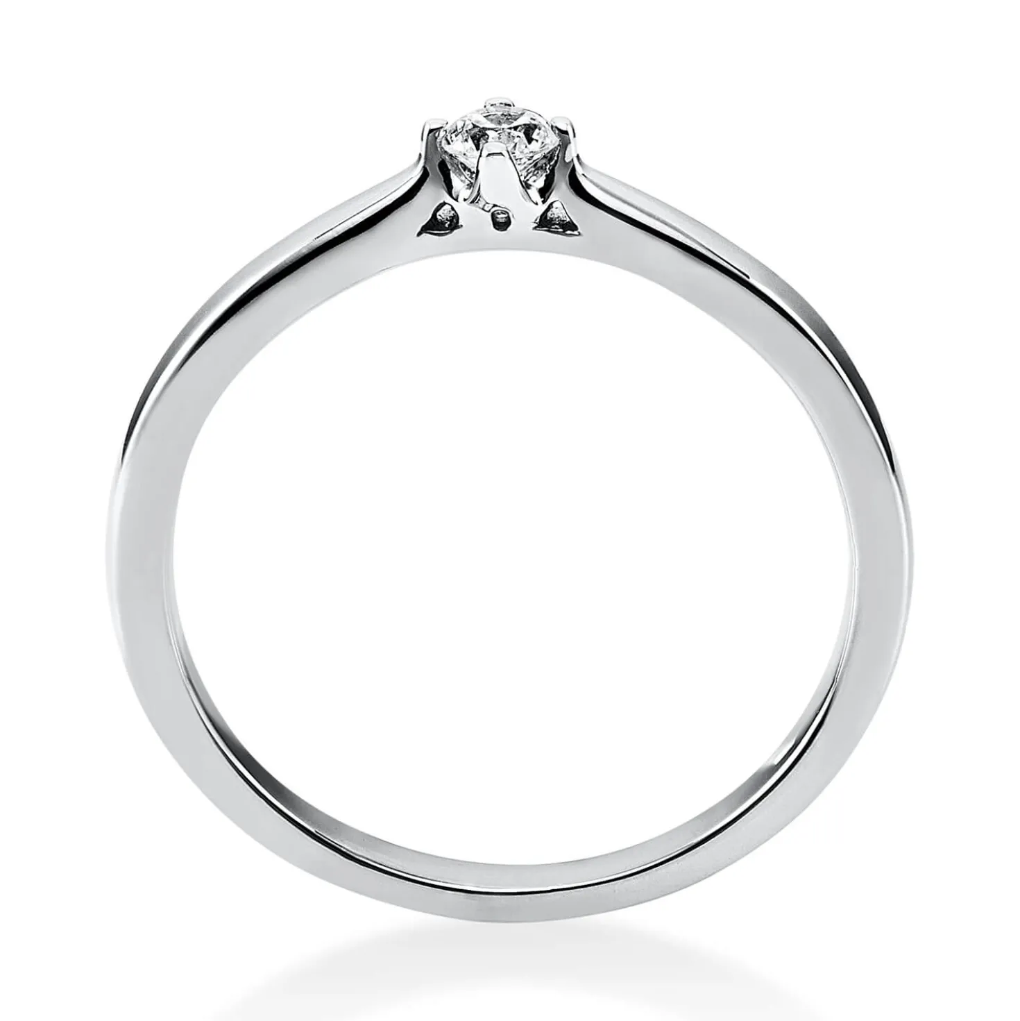 Solitär Ring Damenring aus 950 Platin mit Diamant Brillant 0,10 Ct. 4er-Krappe