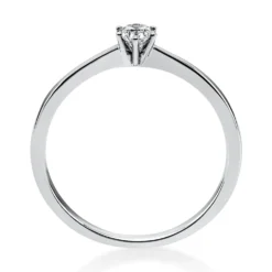 Solitär Ring Damenring aus 950 Platin mit Diamant Brillant 0,15 Ct 6er-Krappe