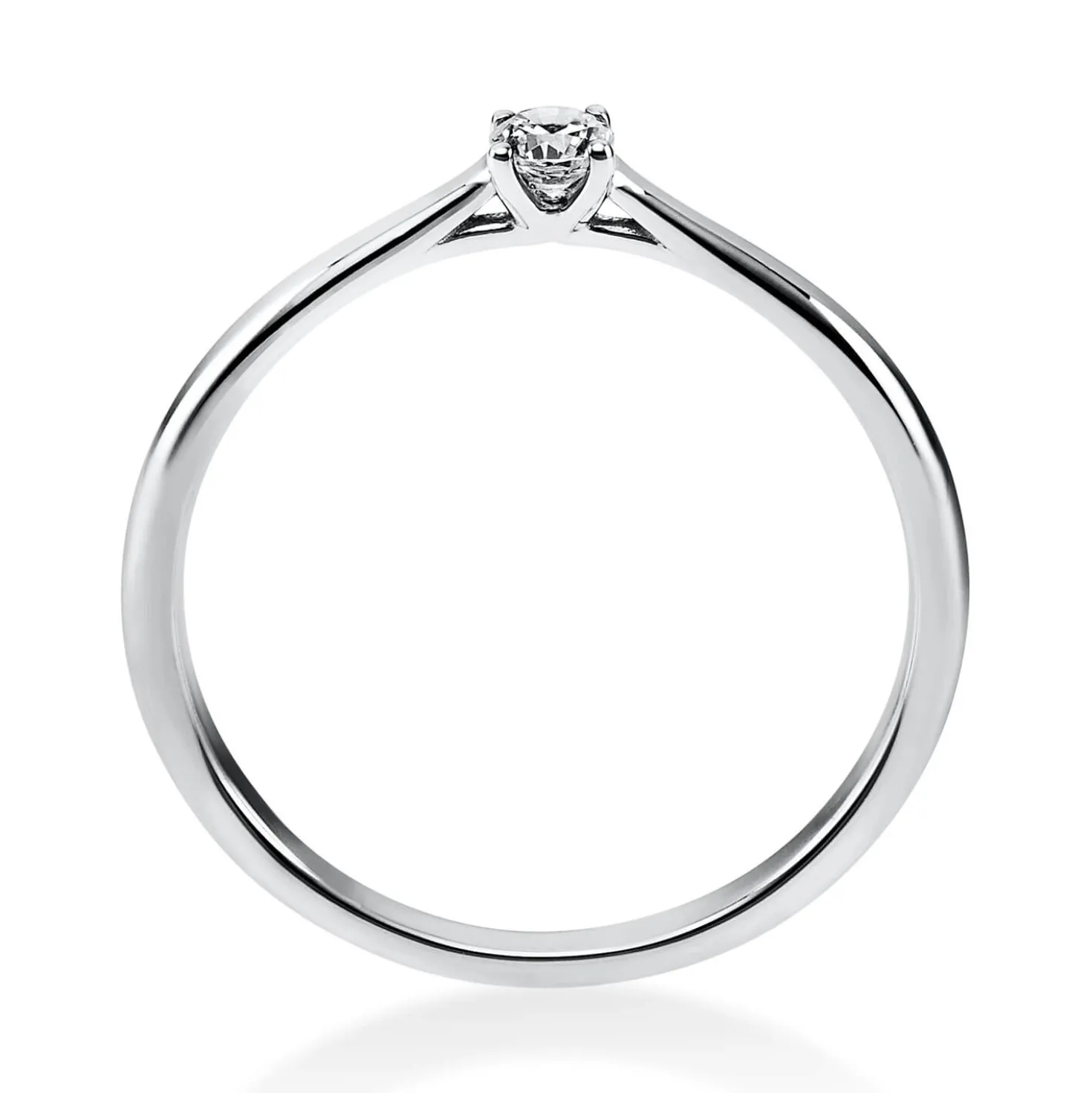 Solitär Ring Damenring aus 950 Platin mit Diamant Brillant 0,10 Ct. 4er-Krappe