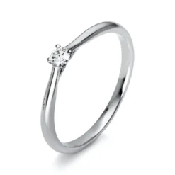 Solitär Ring Damenring aus 950 Platin mit Diamant Brillant 0,10 Ct. 4er-Krappe