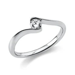 Solitär Ring Damenring aus 950 Platin mit Diamant Brillant 0,20 Ct.