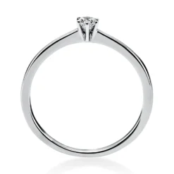 Solitär Ring Damenring aus 950 Platin mit Diamant Brillant 0,10 Ct. 6er-Krappe
