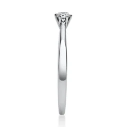 Solitär Ring Damenring aus 950 Platin mit Diamant Brillant 0,10 Ct. 6er-Krappe