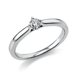 Solitär Ring Damenring aus 950 Platin mit Diamant Brillant 0,15 Ct 4er-Krappe