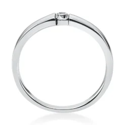 Solitär Ring Damenring aus 950 Platin mit Diamant Brillant 0,10 Ct.