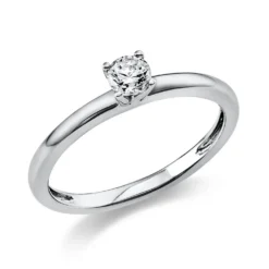 Solitär Ring Damenring aus 950 Platin mit Diamant Brillant 0,20 Ct. 4er-Krappe