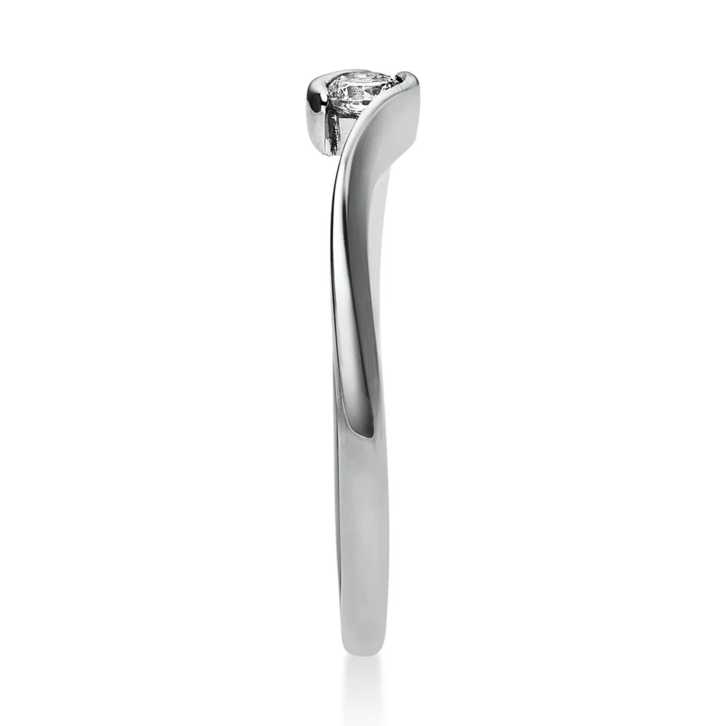 Solitär Ring Damenring aus 950 Platin mit Diamant Brillant 0,10 Ct.