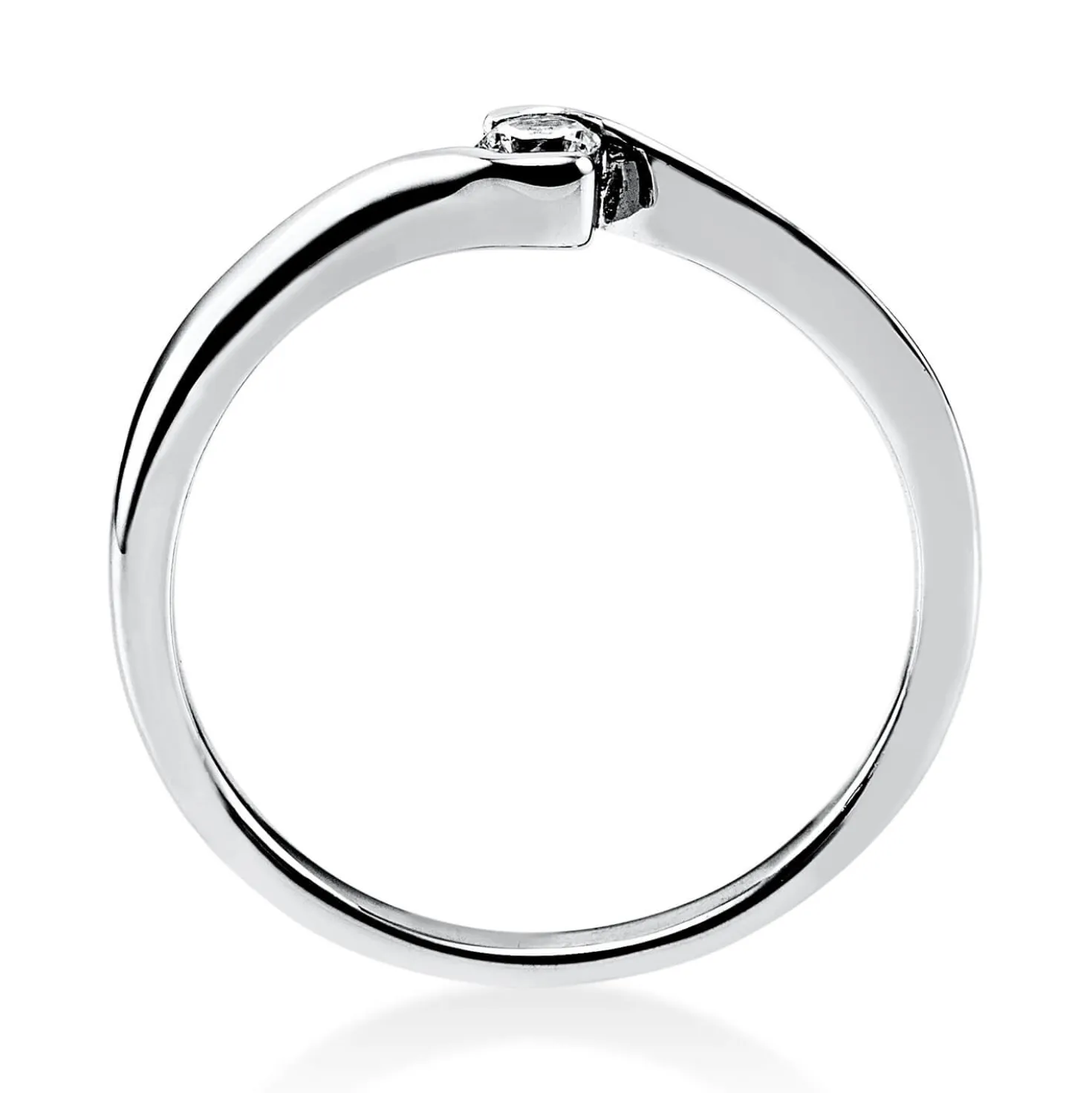 Solitär Ring Damenring aus 950 Platin mit Diamant Brillant 0,10 Ct.
