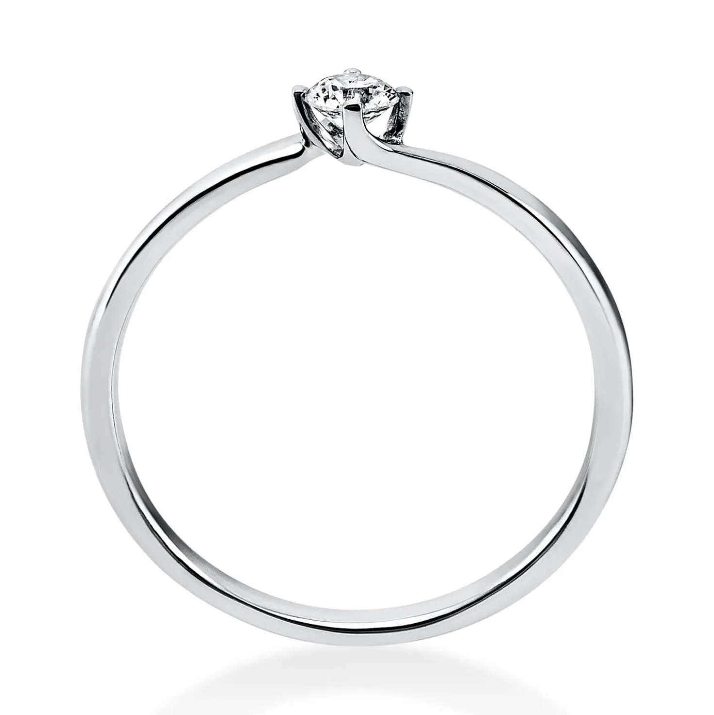 Solitär Ring Damenring aus 950 Platin mit Diamant Brillant 0,15 Ct.