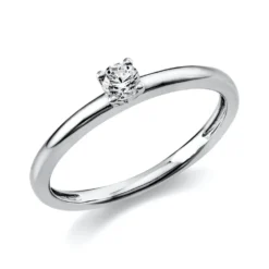 Solitär Ring Damenring aus 950 Platin mit Diamant Brillant 0,15 Ct 4er-Krappe