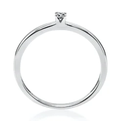 Solitär Ring Damenring aus 950 Platin mit Diamant Brillant 0,05 Ct 4er-Krappe