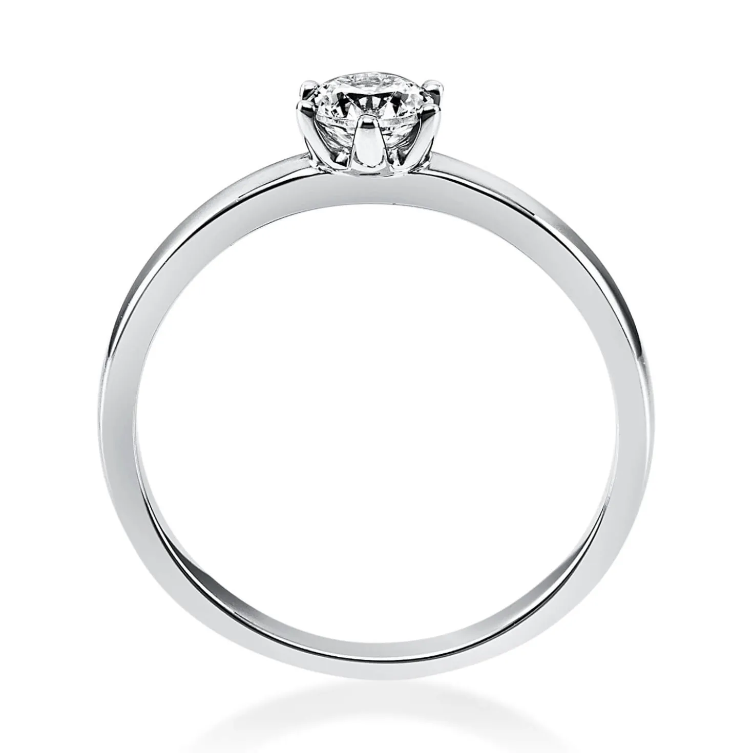 Solitär Ring Damenring aus 950 Platin mit Diamant Brillant 0,30 Ct. 6er-Krappe