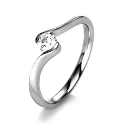 Solitär Ring Damenring aus 950 Platin mit Diamant Brillant 0,25 Ct.