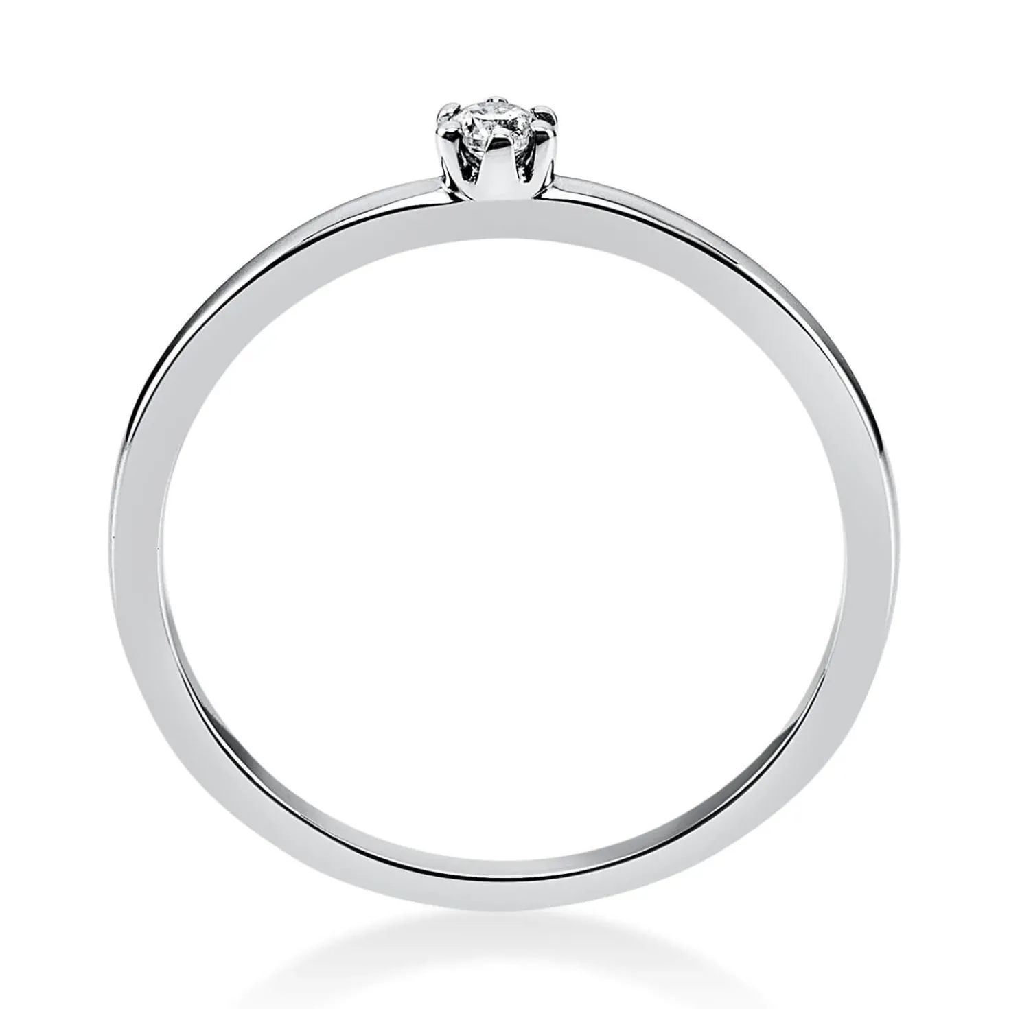Solitär Ring Damenring aus 950 Platin mit Diamant Brillant 0,05 Ct 6er-Krappe