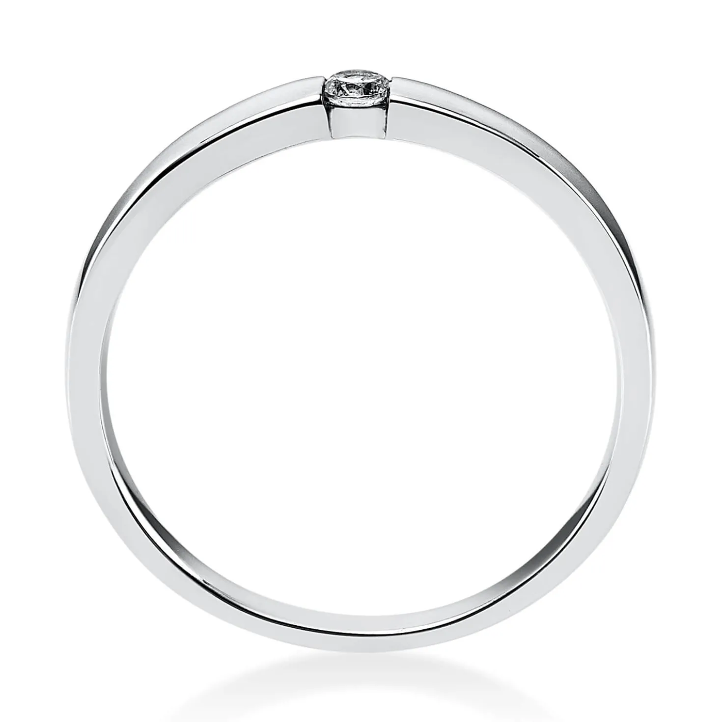 Solitär Ring Damenring aus 950 Platin mit Diamant Brillant 0,06 Ct.