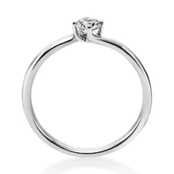 Solitär Ring Damenring aus 950 Platin mit Diamant Brillant 0,20 Ct. 4er-Krappe