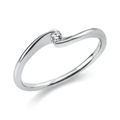 Solitär Ring Damenring aus 950 Platin mit Diamant Brillant 0,05 Ct.