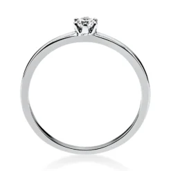 Solitär Ring Damenring aus 950 Platin mit Diamant Brillant 0,10 Ct. 6er-Krappe