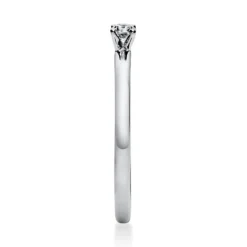 Solitär Ring Damenring aus 950 Platin mit Diamant Brillant 0,10 Ct. 4er-Krappe