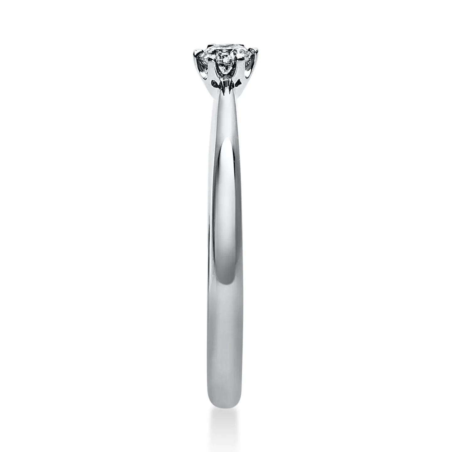 Solitär Ring Damenring aus 950 Platin mit Diamant Brillant 0,10 Ct. 6er-Krappe