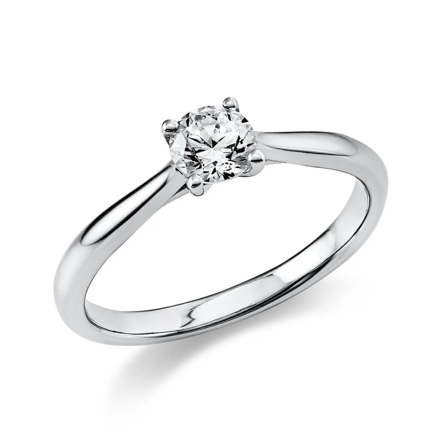 Solitär Ring Damenring aus 950 Platin mit Diamant Brillant 0,40 Ct. 4er-Krappe