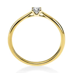 Solitär Ring Damenring 585 Gold Gelbgold mit Diamant Brillant 0,15 Ct 4er-Krappe