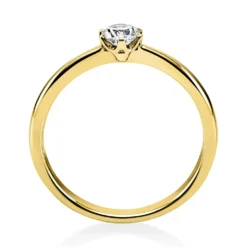 Solitär Ring Damenring 750 Gold Gelbgold mit Diamant Brillant 0,25 Ct 6er-Krappe