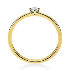 Solitär Ring Damenring 750 Gold Gelbgold Diamant Brillant 0,10 Ct. 6er-Krappe
