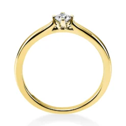 Solitär Ring Damenring 585 Gold Gelbgold mit Diamant Brillant 0,15 Ct 4er-Krappe