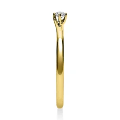 Solitär Ring Damenring 750 Gold Gelbgold mit Diamant Brillant 0,05 Ct 4er-Krappe