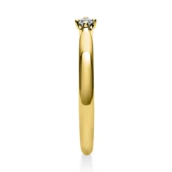 Solitär Ring Damenring 585 Gold Gelbgold mit Diamant Brillant 0,05 Ct 4er-Krappe