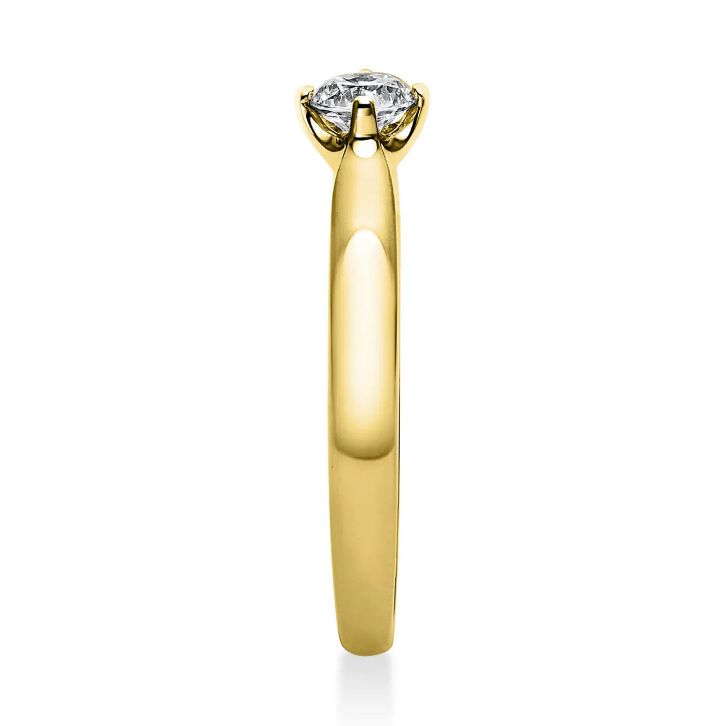 Solitär Ring Damenring 750 Gold Gelbgold mit Diamant Brillant 0,25 Ct 4er-Krappe