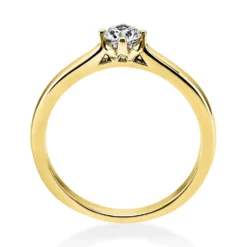 Solitär Ring Damenring 585 Gold Gelbgold mit Diamant Brillant 0,25 Ct 4er-Krappe