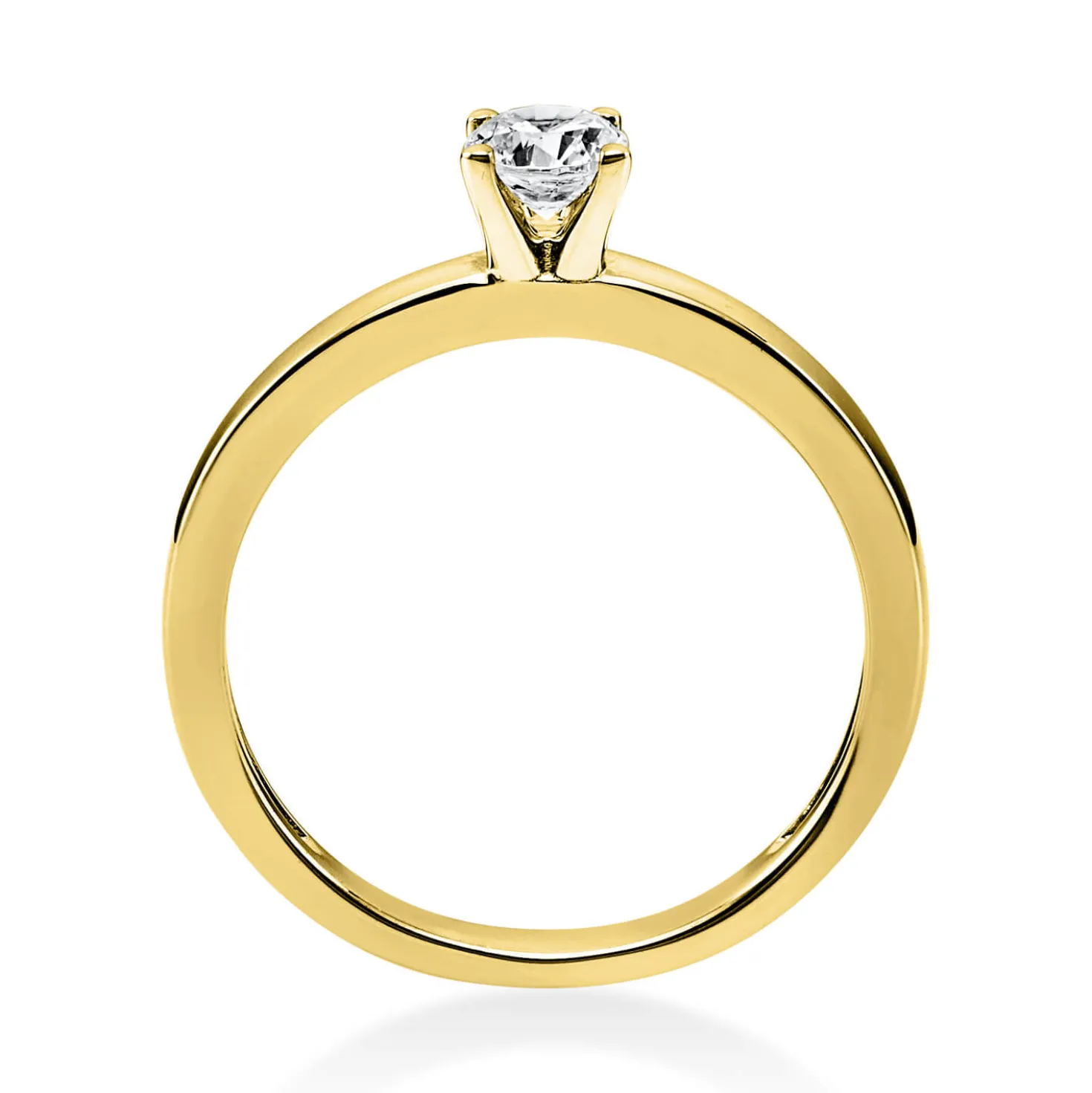 Solitär Ring Damenring 750 Gold Gelbgold Diamant Brillant 0,30 Ct. 4er-Krappe